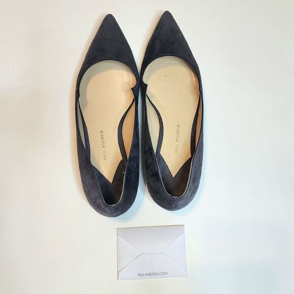 Paul Andrew Zoya Suede Flats in Gravel - Size 9 - Box, Dust Bag, Care Card - Picture 2 of 6